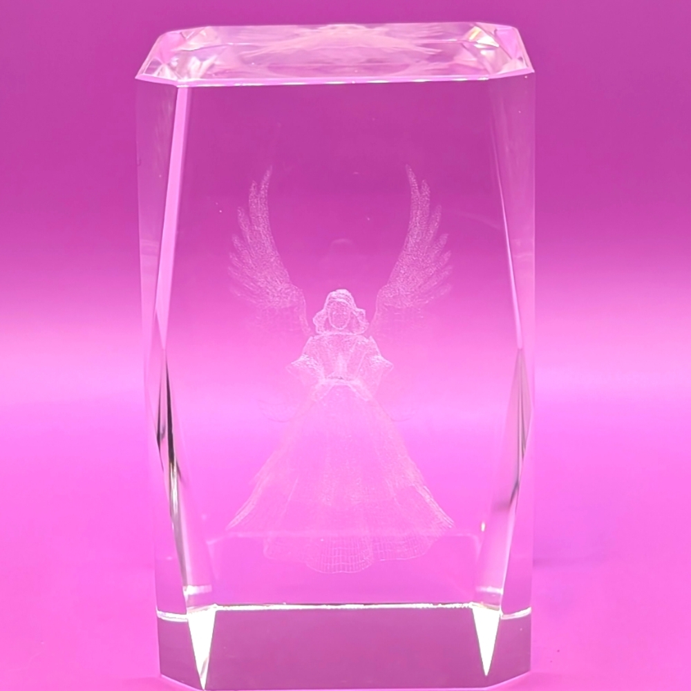 Box#13 ♨️ 5 For $35 ♨️ Holographic Lazer Etched Crystal Angel